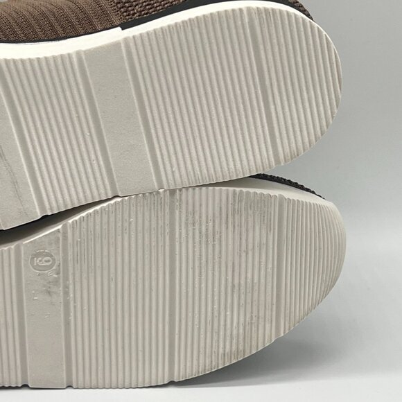 JSLIDES Womens Size 9 Great Taupe Brown Knit Slip On Laceless Sneakers Shoes - Picture 11 of 11